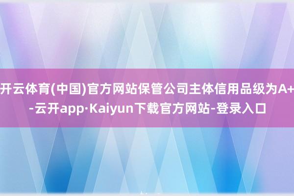 开云体育(中国)官方网站保管公司主体信用品级为A+-云开app·Kaiyun下载官方网站-登录入口