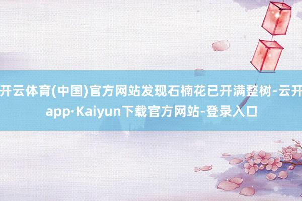 开云体育(中国)官方网站发现石楠花已开满整树-云开app·Kaiyun下载官方网站-登录入口