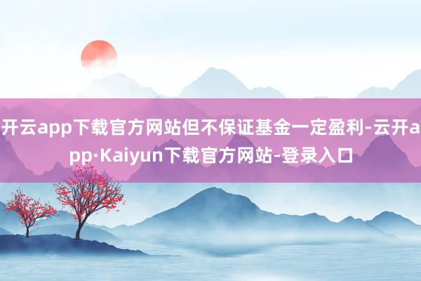 开云app下载官方网站但不保证基金一定盈利-云开app·Kaiyun下载官方网站-登录入口