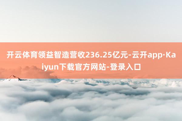 开云体育领益智造营收236.25亿元-云开app·Kaiyun下载官方网站-登录入口