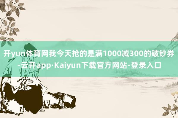 开yun体育网我今天抢的是满1000减300的破钞券-云开app·Kaiyun下载官方网站-登录入口