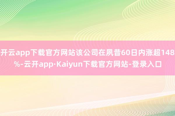 开云app下载官方网站该公司在夙昔60日内涨超148%-云开app·Kaiyun下载官方网站-登录入口