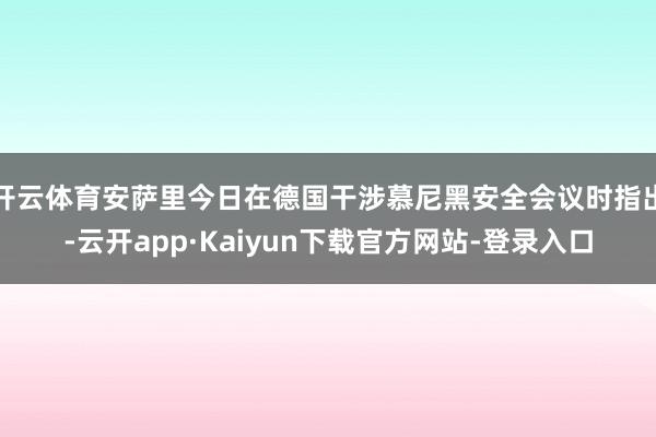 开云体育安萨里今日在德国干涉慕尼黑安全会议时指出-云开app·Kaiyun下载官方网站-登录入口